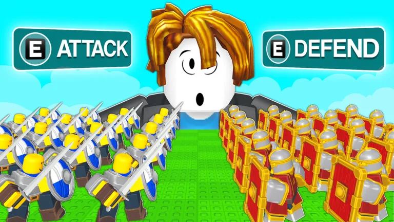 Split screen showing an attacking push and a defending shield line